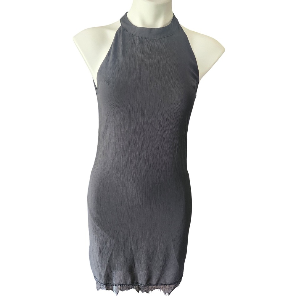 Halter top black‎ mini dress size XS lace design